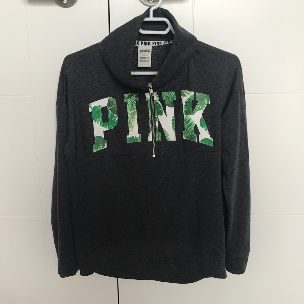 Pink half-zip pullover